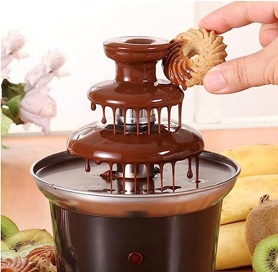 Chocolate Fondue Fountain, 3 Tiers Mini Electric Chocoalte Melting MachineM1