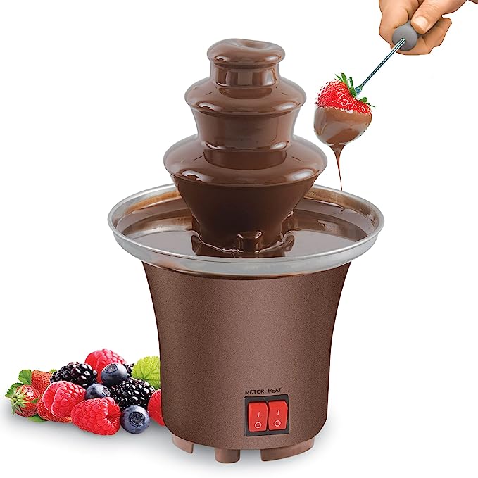 Chocolate Fondue Fountain, 3 Tiers Mini Electric Chocoalte Melting MachineM1