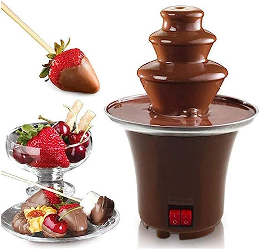 Chocolate Fondue Fountain, 3 Tiers Mini Electric Chocoalte Melting MachineM1